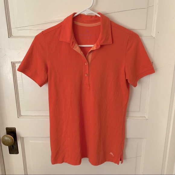 Tommy Bahama Polo T-Shirt Women's Island Zone Burnt Coral Orange Extra Small - Picture 1 of 9